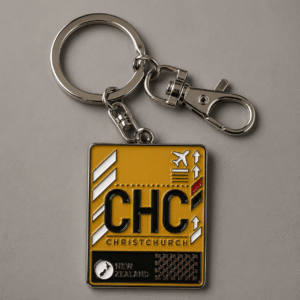 Custom Christchurch Airport Luggage Tag Keychain – CHC New Zealand Travel Souvenir Metal Keyring