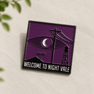 Custom Welcome to Night Vale Enamel Lapel Pin – Square Fantasy Collectible Metal Badge