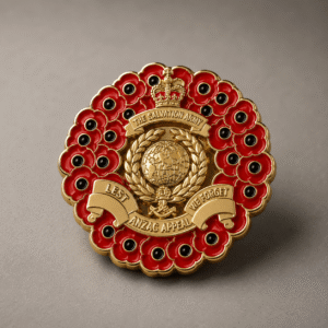 Custom Remembrance Day Enamel Lapel Pin – Commemorative Poppy Wreath Metal Badge